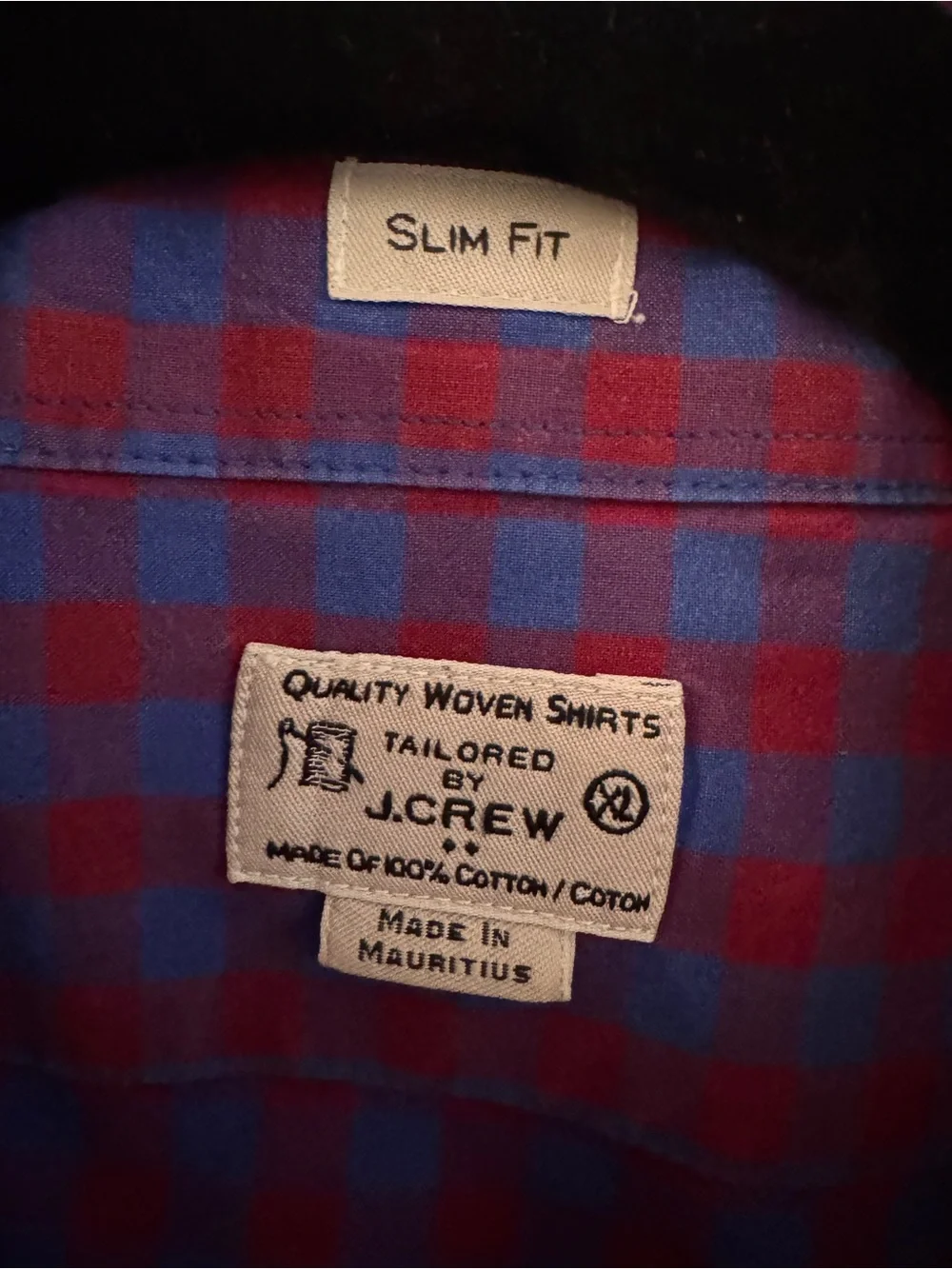 J. Crew Blue and reddish purple  Gingham Button-Down Shirt